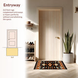 Ultra Soft Area Rug, Non Slip, Stain Resistant, Washable Area Rugs for Living Room, Bedroom, Elegant Distressed Linear Arrangement(Orange)