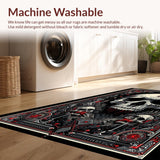 Ultra Soft Area Rug, Non Slip, Stain Resistant, Washable Area Rugs for Living Room, Bedroom, Dark Occult Inspired Decor(Black)