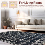 Ultra Soft Area Rug, Non Slip, Stain Resistant, Washable Area Rugs for Living Room, Bedroom, Rustic Monochrome Patterned Aesthetic(Gray)