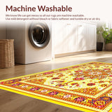Ultra Soft Area Rug, Non Slip, Stain Resistant, Washable Area Rugs for Living Room, Bedroom, Lively Yellow Geometric Fusion(Yellow)