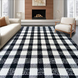 Ultra Soft Area Rug, Non Slip, Stain Resistant, Washable Area Rugs for Living Room, Bedroom, Stain-Resistant Minimalist Entryway Area Carpet(Black)