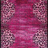 Ultra Soft Area Rug, Non Slip, Stain Resistant, Washable Area Rugs for Living Room, Bedroom, Vibrant Playful Cheetah Theme(Pink)