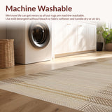 Ultra Soft Area Rug, Non Slip, Stain Resistant, Washable Area Rugs for Living Room, Bedroom, Chic Neutral Patterned Sophistication(Beige)