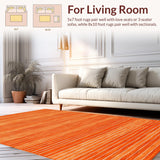 Ultra Soft Area Rug, Non Slip, Stain Resistant, Washable Area Rugs for Living Room, Bedroom, Contemporary Cozy Solid Design(Orange)