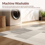 Ultra Soft Area Rug, Non Slip, Stain Resistant, Washable Area Rugs for Living Room, Bedroom, Neutral Toned Minimalist Textured Elegance(Gray)