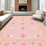 Ultra Soft Area Rug, Non Slip, Stain Resistant, Washable Area Rugs for Living Room, Bedroom, Contemporary Elegant Abstract Art Motif(Pink)