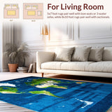 Contemporary Earthy Map Motif(Blue)