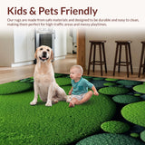 Ultra Soft Area Rug, Non Slip, Stain Resistant, Washable Area Rugs for Living Room, Bedroom, Ultra-Soft Plush Living Room Earth Rug(Green)