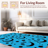 Ultra Soft Area Rug, Non Slip, Stain Resistant, Washable Area Rugs for Living Room, Bedroom, Unique Playful Pop Design(Blue)