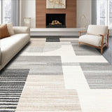 Ultra Soft Area Rug, Non Slip, Stain Resistant, Washable Area Rugs for Living Room, Bedroom, Geometric Monochrome Runner Beige Grey Boho Abstract Style(Beige)