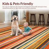 Ultra Soft Area Rug, Non Slip, Stain Resistant, Washable Area Rugs for Living Room, Bedroom, Dynamic Colorful Swirl Patterns(Orange)
