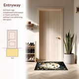Ultra Soft Area Rug, Non Slip, Stain Resistant, Washable Area Rugs for Living Room, Bedroom, Trendy Minimalist Insect Composition(Gold)