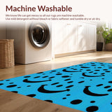 Ultra Soft Area Rug, Non Slip, Stain Resistant, Washable Area Rugs for Living Room, Bedroom, Unique Playful Pop Design(Blue)