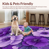 Ultra Soft Area Rug, Non Slip, Stain Resistant, Washable Area Rugs for Living Room, Bedroom, Enchanting Deep Purple Comfort(Purple)
