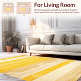 Ultra Soft Area Rug, Non Slip, Stain Resistant, Washable Area Rugs for Living Room, Bedroom, Elegant Tufted Sunburst Pattern(Yellow)