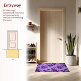 Ultra Soft Area Rug, Non Slip, Stain Resistant, Washable Area Rugs for Living Room, Bedroom, Dynamic Vibrant Shag Design(Purple)