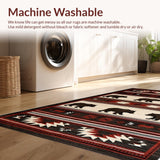 Ultra Soft Area Rug, Non Slip, Stain Resistant, Washable Area Rugs for Living Room, Bedroom, Southwest Rustic Wildlife Motif(Black)