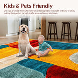 Ultra Soft Area Rug, Non Slip, Stain Resistant, Washable Area Rugs for Living Room, Bedroom, Vibrant Multicolor Poolside Non-Slip Porch Mat(Red)