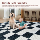 Ultra Soft Area Rug, Non Slip, Stain Resistant, Washable Area Rugs for Living Room, Bedroom, Washable Large Area Rug for Contemporary Home Aesthetic(Black)