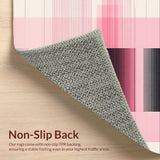 Ultra Soft Area Rug, Non Slip, Stain Resistant, Washable Area Rugs for Living Room, Bedroom, Dynamic Modern Artful Color Fusion(Pink)