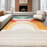 Ultra Soft Area Rug, Non Slip, Stain Resistant, Washable Area Rugs for Living Room, Bedroom, Whimsical Pastel Alphabet Arrangement(Orange)