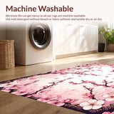 Ultra Soft Area Rug, Non Slip, Stain Resistant, Washable Area Rugs for Living Room, Bedroom, Lush Elegant Floral Symphony(Pink)