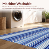 Elegant Striped Area for Spaces with Blue Accents(Blue)