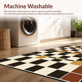 Ultra Soft Area Rug, Non Slip, Stain Resistant, Washable Area Rugs for Living Room, Bedroom, Sophisticated Neutral Plaid Motif(Brown)