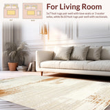 Ultra Soft Area Rug, Non Slip, Stain Resistant, Washable Area Rugs for Living Room, Bedroom, Chic Contemporary Faux Hide Style(Beige)