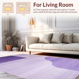 Ultra Soft Area Rug, Non Slip, Stain Resistant, Washable Area Rugs for Living Room, Bedroom, Trendy Solid Color Minimalism(Purple)