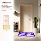 Ultra Soft Area Rug, Non Slip, Stain Resistant, Washable Area Rugs for Living Room, Bedroom, Stylish Funky Gradient Style(Purple)
