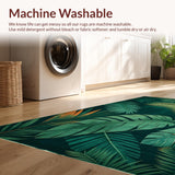 Ultra Soft Area Rug, Non Slip, Stain Resistant, Washable Area Rugs for Living Room, Bedroom, Lush Botanical Greenery Theme(Green)