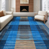 Ultra Soft Area Rug, Non Slip, Stain Resistant, Washable Area Rugs for Living Room, Bedroom, Artistic Earthy Abstract Motif(Blue)