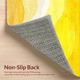 Ultra Soft Area Rug, Non Slip, Stain Resistant, Washable Area Rugs for Living Room, Bedroom, Contemporary Yellow Sunburst(Yellow)