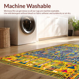 Ultra Soft Area Rug, Non Slip, Stain Resistant, Washable Area Rugs for Living Room, Bedroom, Elegant Area Grippers with Geometric for Vibrant Spaces(Yellow)