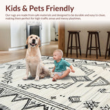 Ultra Soft Area Rug, Non Slip, Stain Resistant, Washable Area Rugs for Living Room, Bedroom, High Traffic Minimalist Wool Area Rug(White)