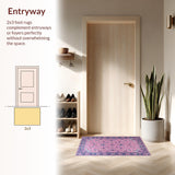 Ultra Soft Area Rug, Non Slip, Stain Resistant, Washable Area Rugs for Living Room, Bedroom, Coastal Oceanic Color Harmony(Pink)