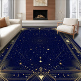 Ultra Soft Area Rug, Non Slip, Stain Resistant, Washable Area Rugs for Living Room, Bedroom, Striking Abstract Indigo Swirl(Blue)