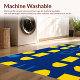 Ultra Soft Area Rug, Non Slip, Stain Resistant, Washable Area Rugs for Living Room, Bedroom, Vibrant Navy and Yellow Visuals(Blue)