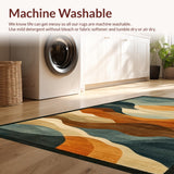 Ultra Soft Area Rug, Non Slip, Stain Resistant, Washable Area Rugs for Living Room, Bedroom, Surfboard Splash Rug Coastal Charm Entryway Carpet(Gray)