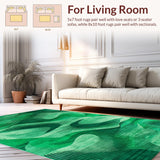 Ultra Soft Area Rug, Non Slip, Stain Resistant, Washable Area Rugs for Living Room, Bedroom, Chic Green Ombre Style(Green)