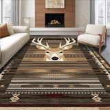 Ultra Soft Area Rug, Non Slip, Stain Resistant, Washable Area Rugs for Living Room, Bedroom, Modern Rustic Wildlife Themed Decor(Brown)