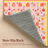 Ultra Soft Area Rug, Non Slip, Stain Resistant, Washable Area Rugs for Living Room, Bedroom, Delightful Soft Pastel Typography(Pink)
