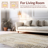 Ultra Soft Area Rug, Non Slip, Stain Resistant, Washable Area Rugs for Living Room, Bedroom, Stylish Area with Distressed Vintage Beige(Beige)