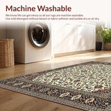 Area with Timeless Oriental Design and Rich Textures(Ivory)
