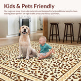 Ultra Soft Area Rug, Non Slip, Stain Resistant, Washable Area Rugs for Living Room, Bedroom, Sophisticated Neutral Animal Design(Beige)