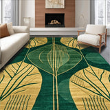 Ultra Soft Area Rug, Non Slip, Stain Resistant, Washable Area Rugs for Living Room, Bedroom, Leaf Design(Green)