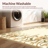 Artisan Inspired Mouse Pad with Vintage Beige Garden Motif and Scroll Border(Beige)