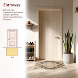 Ultra Soft Area Rug, Non Slip, Stain Resistant, Washable Area Rugs for Living Room, Bedroom, Vivid Abstract Trellis Elements(Orange)