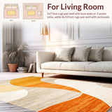 Ultra Soft Area Rug, Non Slip, Stain Resistant, Washable Area Rugs for Living Room, Bedroom, Minimalist Soft Toned Artistic Expression(Orange)
